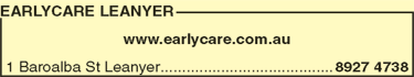 EarlyCare Leanyer - Renee 1